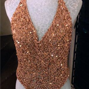 Hand Knitted Sequin Glam Top.